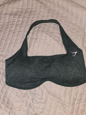 Gymshark Dark Green Speckle Racerback Sports Bra